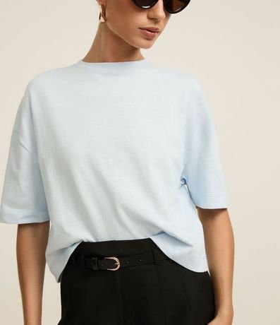 Remera Boxy en Algodón con Cuello Redondo 3