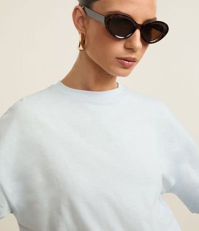 Remera Boxy en Algodón con Cuello Redondo 4