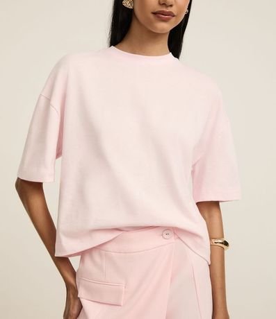 Remera Boxy en Algodón con Cuello Redondo 3