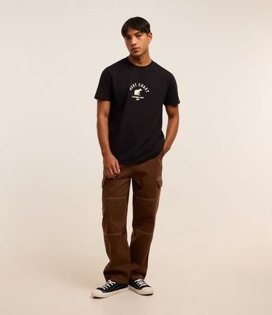 Remera Comfort en Algodón con Estampa de Oso y Lettering 2