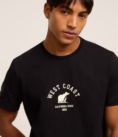 Remera Comfort en Algodón con Estampa de Oso y Lettering 4