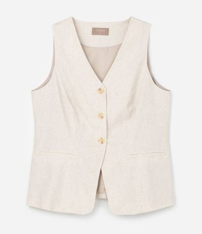 Chaleco Sastrería en Viscolino con Botones y Bolsillos Curve & Plus Size 5