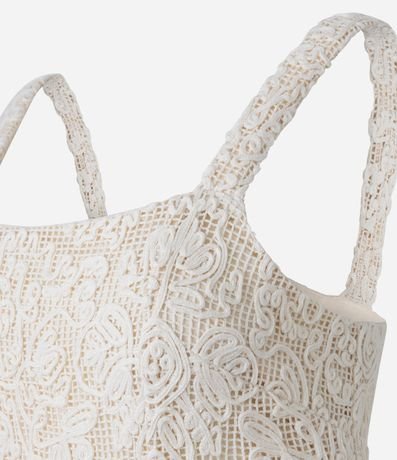 Vestido Largo Midi en Encaje con Cuerdas Bordadas 7