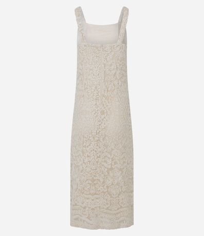 Vestido Largo Midi en Encaje con Cuerdas Bordadas 8