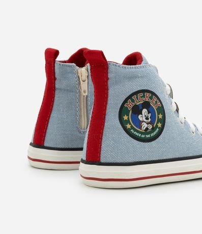 Championes Infantil Abotinado Jeans de Mickey con Patch en el Cordón - Talle 20 al 27 2