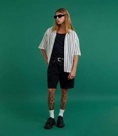 Camisa Boxy en Punto con Estampa Rayas 5