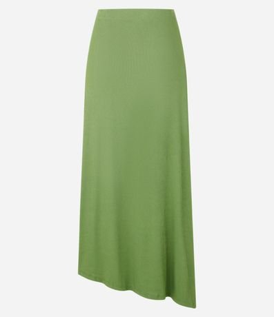 Pollera Long Midi en Rib con Bajo Asimétrica 8