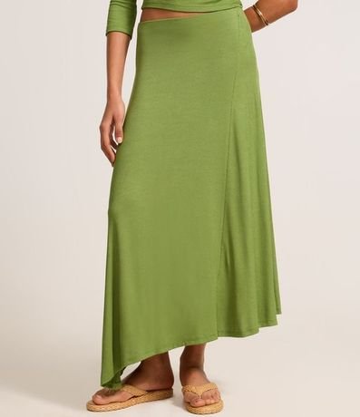 Pollera Long Midi en Rib con Bajo Asimétrica 3