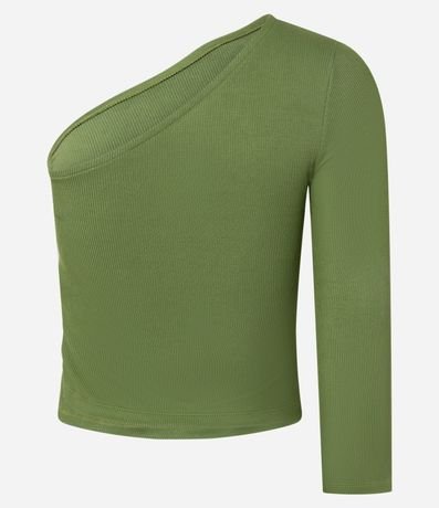 Blusa Hombro Único en Rib y Fruncido Lateral 6