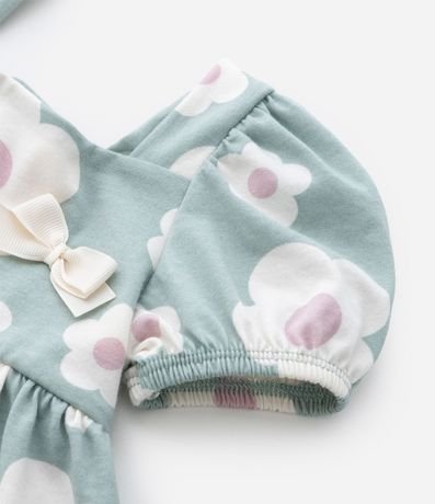 Vestido Infantil con Manga Abullonada y Estampa Floral - Talle 0 a 18 meses 6