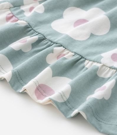 Vestido Infantil con Manga Abullonada y Estampa Floral - Talle 0 a 18 meses 7