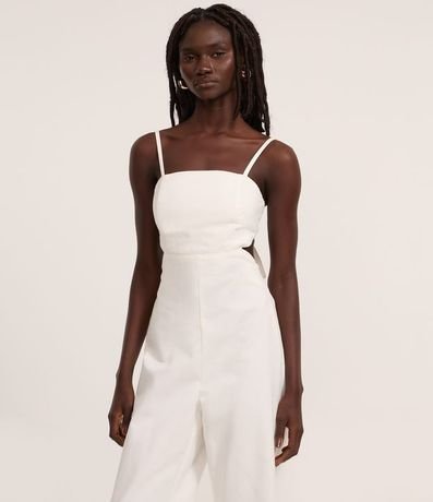 Mono Largo en Sarga con Recorte en la Cintura y Lazo 2