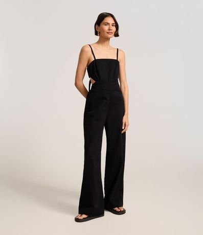 Mono Largo en Sarga con Recorte en la Cintura y Lazo 1