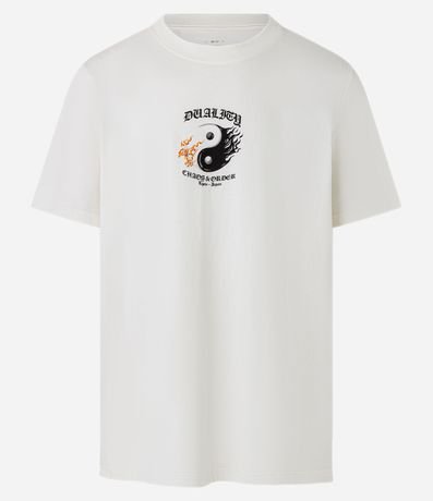 Remera T-Shirt en Algodón con Estampa Duality Chaos Order 5