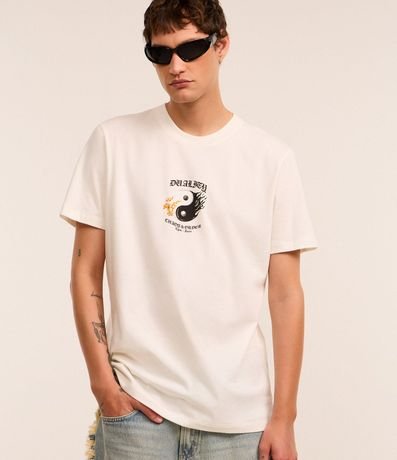 Remera T-Shirt en Algodón con Estampa Duality Chaos Order 1