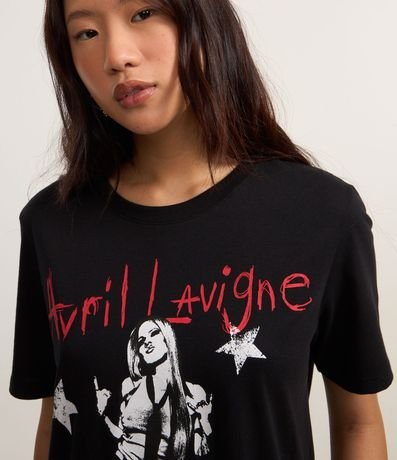 Remera Alargada en Algodón con Estampa Avril Lavigne 3
