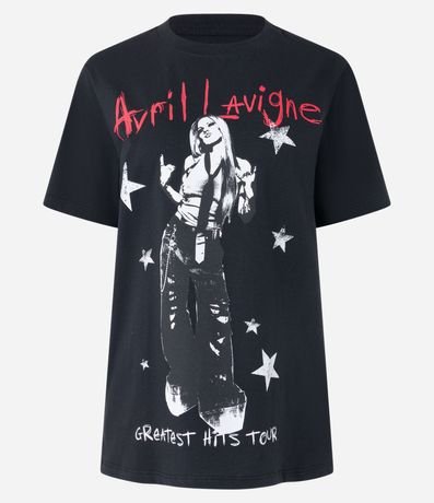 Remera Alargada en Algodón con Estampa Avril Lavigne 4