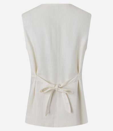 Chaleco Alargado Texturizado en Cambraia con Lazo 12