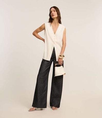 Chaleco Alargado Texturizado en Cambraia con Lazo 2