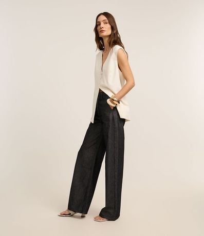 Chaleco Alargado Texturizado en Cambraia con Lazo 5