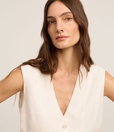 Chaleco Alargado Texturizado en Cambraia con Lazo 6