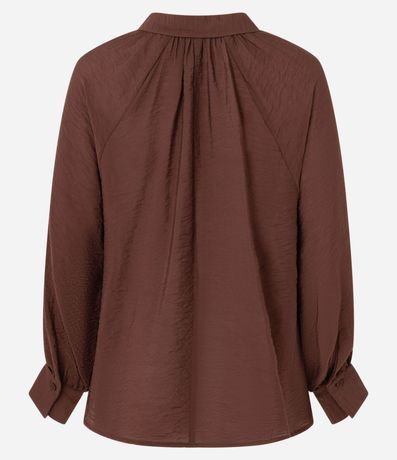 Blusa Texturizada en Viscosa con Manga Abullonada y Lazo 7