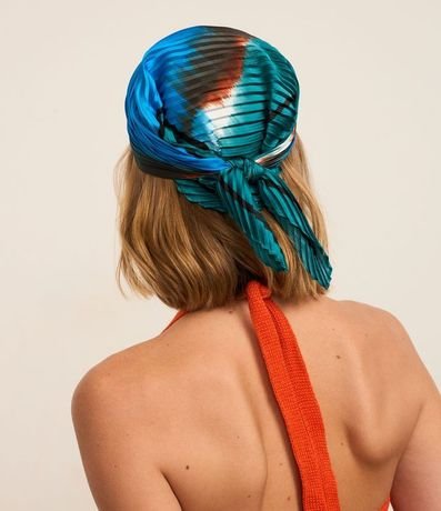 Pañuelo Cuadrado en Satén Plegado con Estampa Abstracta 5