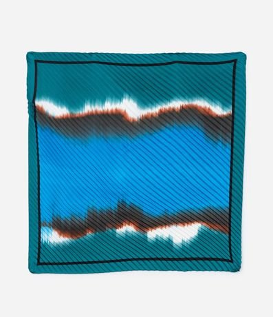 Pañuelo Cuadrado en Satén Plegado con Estampa Abstracta 2