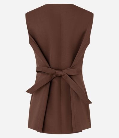 Chaleco Largo Sastre con Botones y Lazo en la Espalda 8