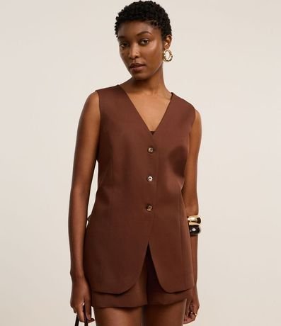 Chaleco Largo Sastre con Botones y Lazo en la Espalda 2