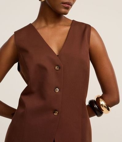 Chaleco Largo Sastre con Botones y Lazo en la Espalda 4