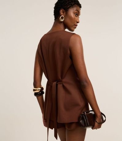 Chaleco Largo Sastre con Botones y Lazo en la Espalda 5