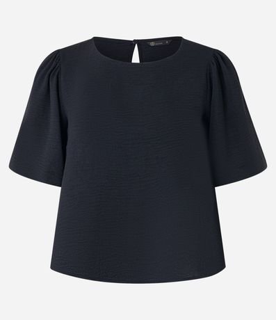 Blusa en Airflow con Manga Abullonada y Abertura Gota 5