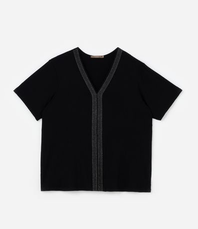 Blusa en Viscosa con Detalle con Hilo Metalizado Curve & Plus Size 3