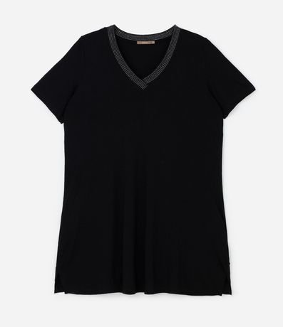 Vestido Corto en Viscocrepe con Cuello de Retilinea  Curve & Plus Size 4