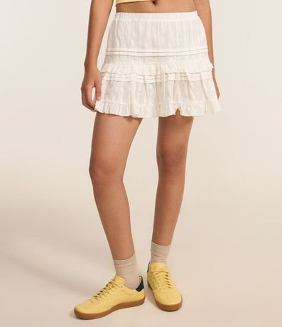 Pollera Corta con Textura y Volados 3