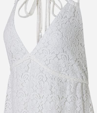 Vestido Largo Evasê con Frente Única en Encaje 7