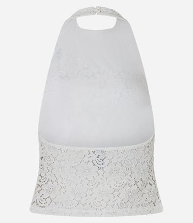 Blusa en Algodón de Encaje con Frente Única 7