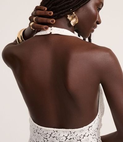 Blusa en Algodón de Encaje con Frente Única 4