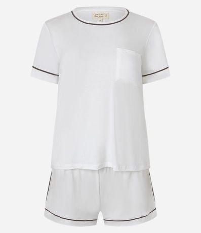 Pijama Short Doll en Viscolycra con Vieses Contrastantes 4