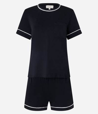 Pijama Short Doll en Viscolycra con Vieses Contrastantes 4