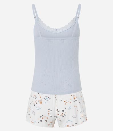 Pijama Short Doll en Rib con Breteles y Short Estampado de Amuletos 7