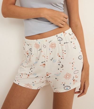 Pijama Short Doll en Rib con Breteles y Short Estampado de Amuletos 3