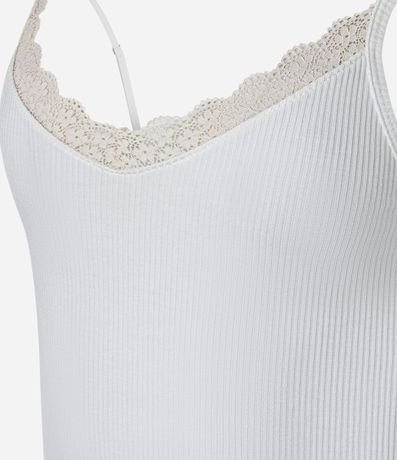 Pijama Short Doll en Rib con Bretel Fino y Short Estampado de Ojitos 6