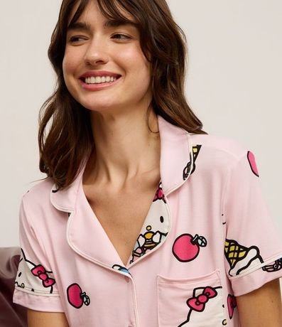 Pijama Short Doll Americano en Viscosa con Estampa Hello Kitty 2