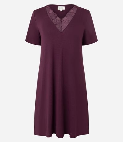 Camisón de Viscosa con Escote V en Encaje 3