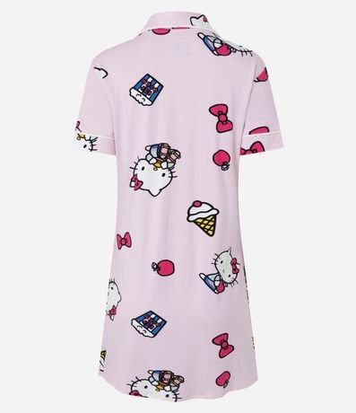 Camisón Americana Corta con Estampa de Hello Kitty y Pequeño Bolsillo 6