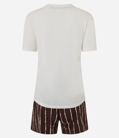 Pijama Short Doll en Viscosa con Estampa de Veleiro y Short Rayado 6