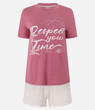 Pijama Short Doll en Viscosa con Estampa Respect Your Time 4