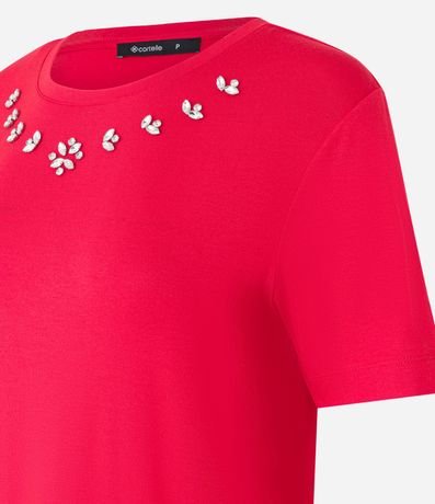 Remera T-shirt en Viscosa con Aplicación de Strass 6
